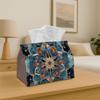 1pc Tissue Box Holder Features a Stunning Watercolor Design Showcasing a Detailed Mandala Pattern - A Versatile Napkin Dispenser Suitable for Home Gat