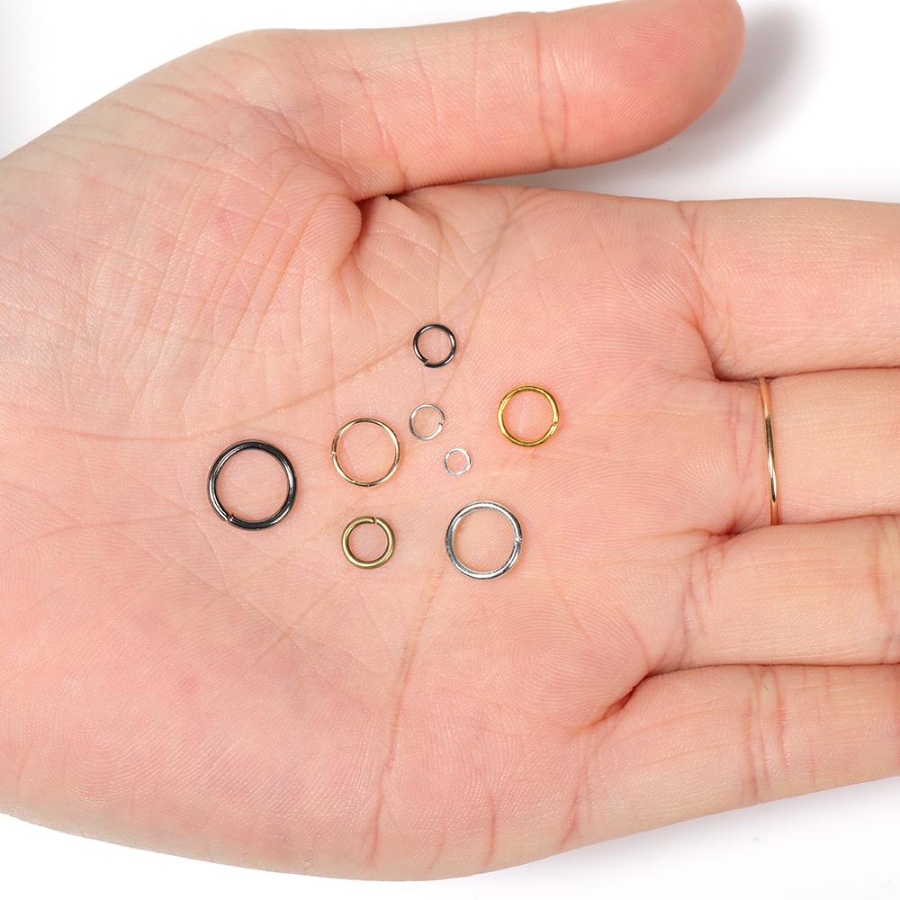 200pcs/lot 3-12mm Iron Jump Rings Split Rings Connectors Stainless steel DIY Jewelry Finding Making Accessories Wholesale Supply
