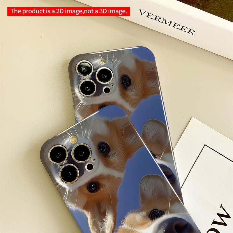 2DFlat Corgi Duo Selfie Blue Sky All Inclusive Film Hard iPhone Case, Compatible with iPhone 18 Pro Max 17 16 15 14 13 12 11