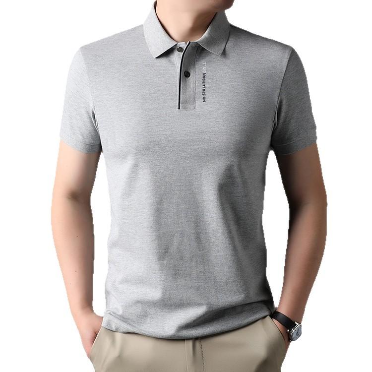 Sommar Herr Pikétröja Kort Ärm Krage Ledig Affär Hals Bomulls T-shirt Herr