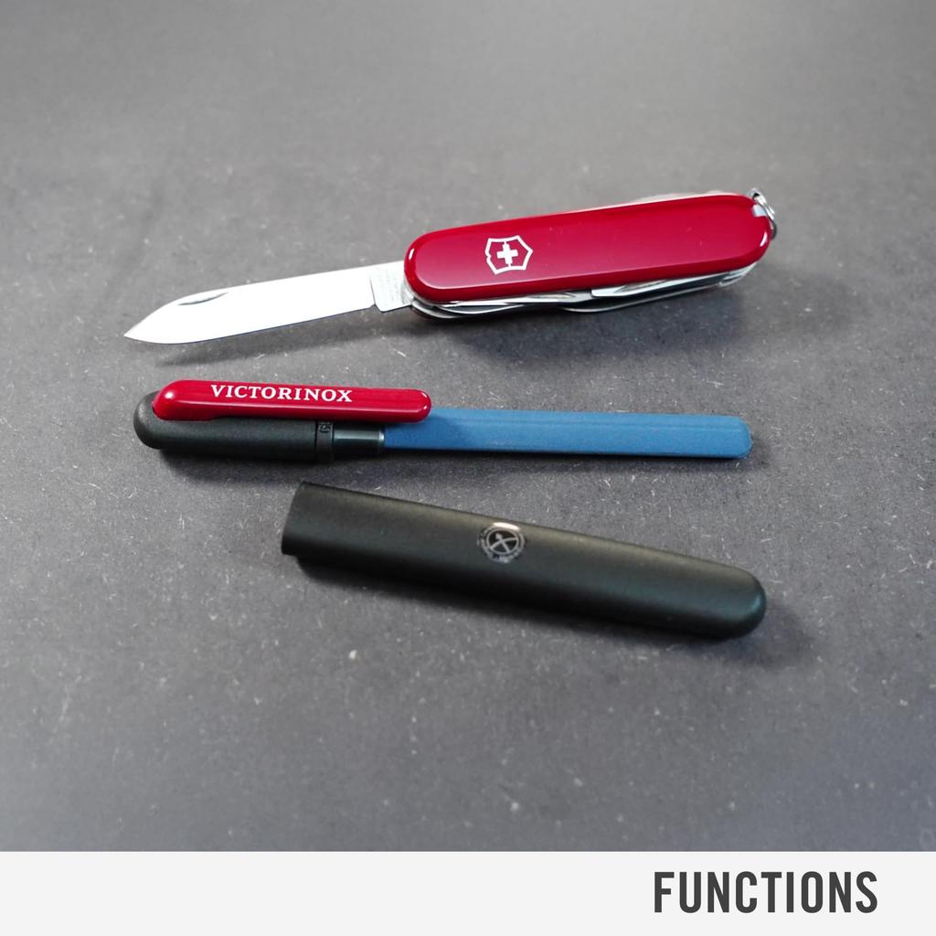 Victorinox Dual Knife Sharpener Pen Type V-Shape Ceramic Straight Blade Portable Sharpening Solution 4.3323