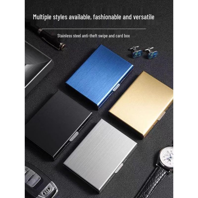 Portcard Ultra-Subțire Anti-Furt din Oțel Inoxidabil pentru Bărbați și Femei