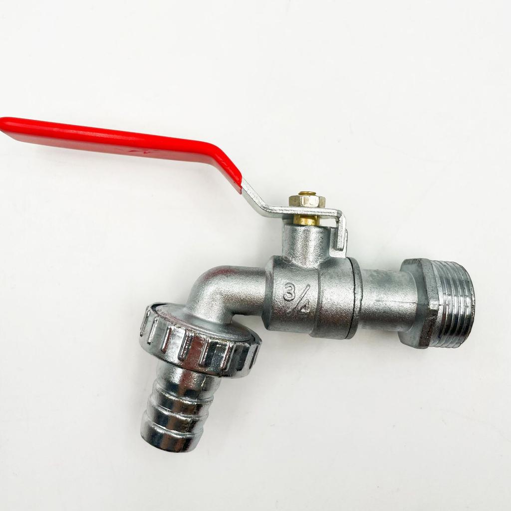 1/2inch 3/4inch Zinc Alloy Garden Irrigation Faucet Valve with Red Handle Ball Type Valve, for Washing Machine Garden Watering