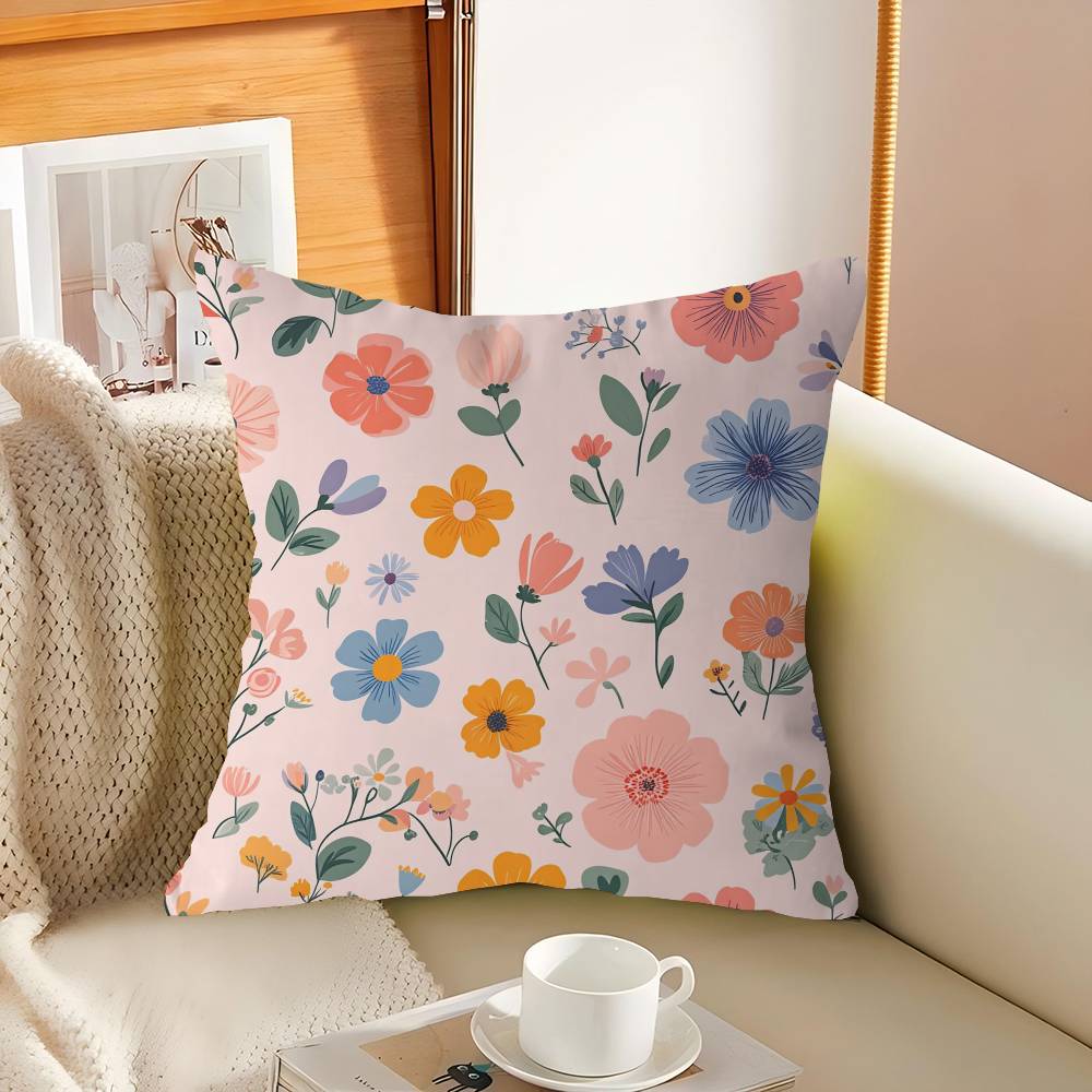 Cartoon Style Floral Pattern Pillowcases Home Bedding Decorative Pillow Cover Wedding Super Soft Pillow Case