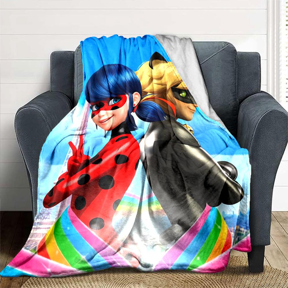Miraculous Adventures Flannel Blanket Super Soft Warm Cozy Blanket For Sofa Bed Office Travel Allseason Home Decor Gift