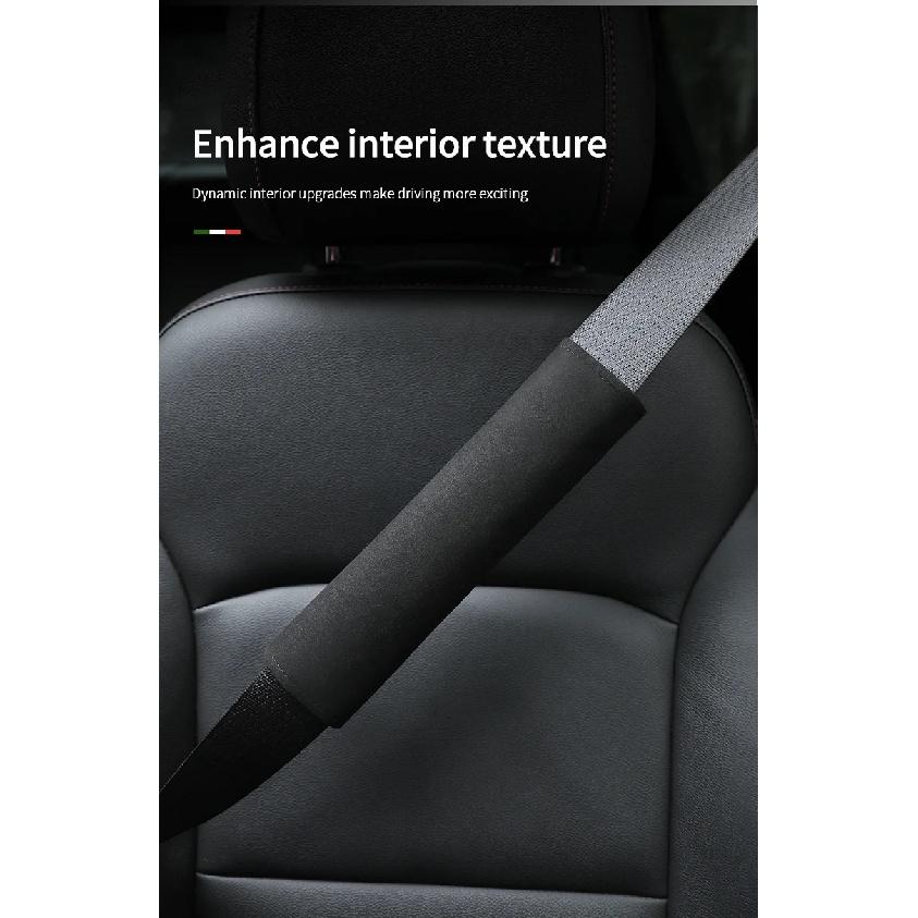 2Pcs Car Interior Accessories Seat Belt Suede Soft Safety Belt Shoulder Straps Cover Breathable Protection Padding Cushion