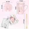 Livole Day Birthday Gift for Respect for the Aged Day Ceramic Mug with Stylish Large Capacity Coffee Funny Dishwasher Heat and Cold Pink Marble