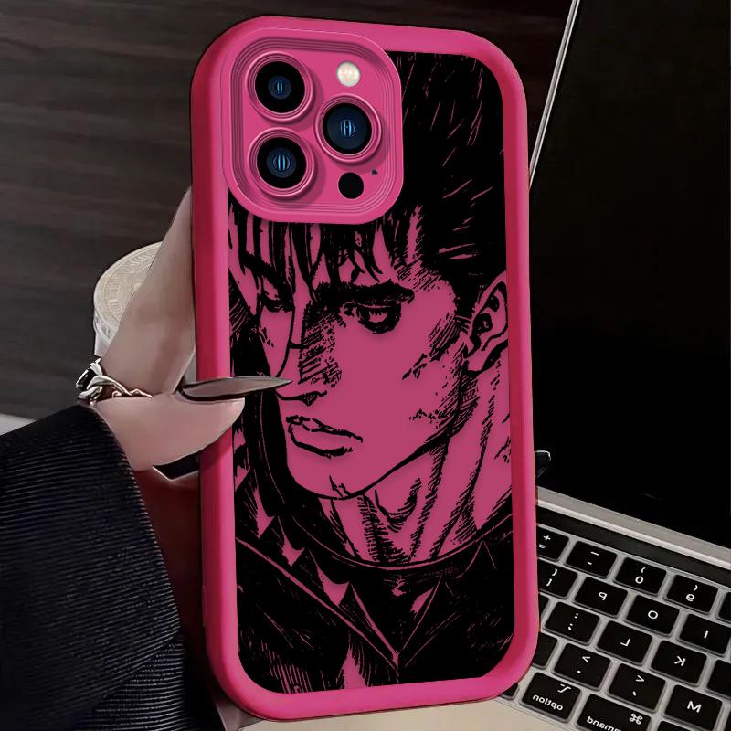 Berserk Guts Anime Phone Case for iPhone 17 Air 16 16E 15 14 13 12 11 Pro Max X XS X S Max XR SE 2020 SE4 7 8 Silicone Cover