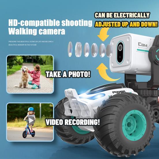 Remote Control Car with 720P Real Time Video Camera Kids Off-Road Truck Photography RC Vehicle Toy Toddlers Boys Birthday Christmas Gift
