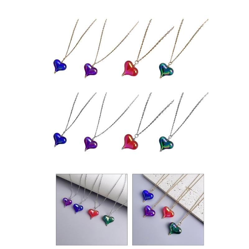 Trendy Heart Pendant Necklace Long Chain Women 2023 Jewelry Choker Necklaces Wedding Jewelry Gift for Valentines Day