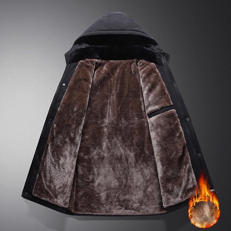 Winter Jacket Men Warm Parkas Hooded Coat Fleece Men's Jackets Outwear