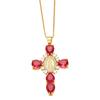 Light Zircon Cross Necklace Retro European Style Crucifix Pendant Chain  Church