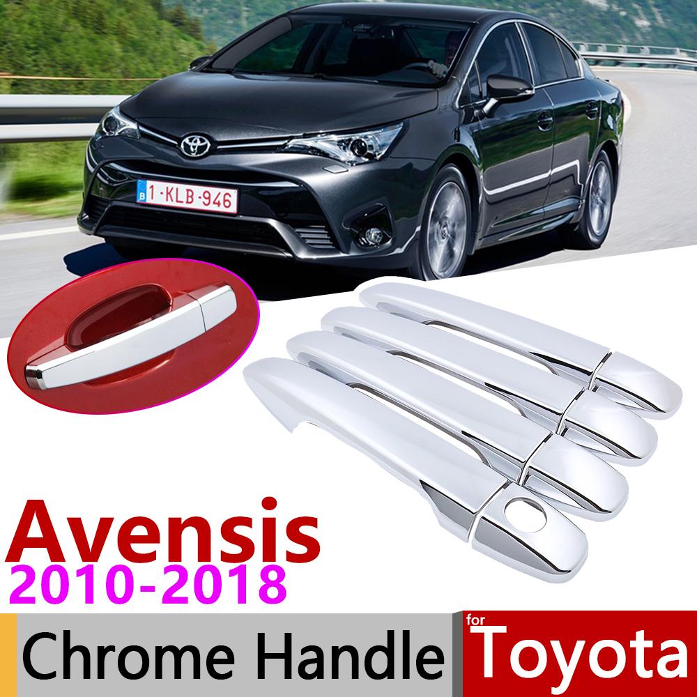 

для Toyota Avensis T270 2010 ~ 2018 Хромированная крышка дверной ручки Автомобильные аксессуары Наклейки Набор отделки 2011 2012 2013 2014 2015 2016