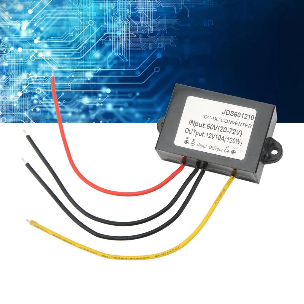 DC Buck Converter Module IP67 Waterproof Voltage Regulator Buck Converter 20‑72V Input 12V 10A 120W