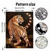 DIY Pearl Bead Art Canvas Tiger Pattern Frameless Creative Craft Painting Kit for Relaxing Home Wall Decoration