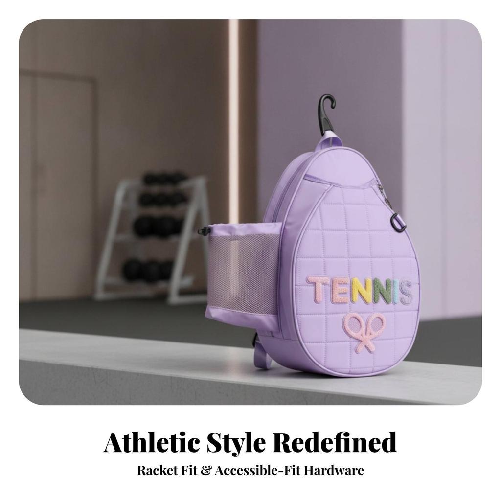 Racket-Inspired Sports Sling Bag Lightweight for Court Sessions, Active Days