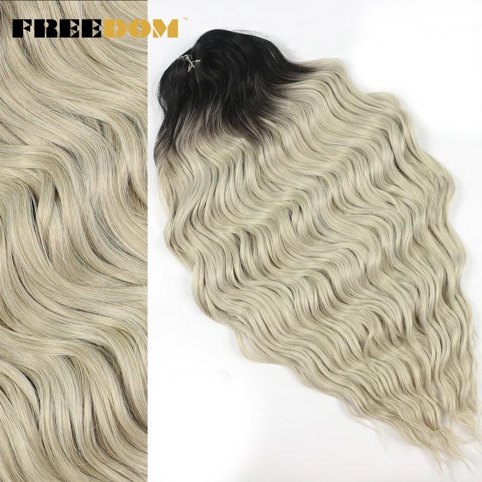 FREEDOM Synthetische Flecht-Haarverlängerungen Tief Gewellt 24 Zoll Lang Lockige Braids Haare Ombre Braun Regenbogen Twist Häkel-Haar