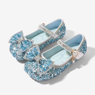 Spring Autumn Girls Party Shoes Fashion Glitter Bowknot Sweet Kids Princess Wedding Dress Leather Shoes Children Single Shoes