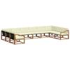 Outdoor Sofa Set with Cushions 10 Pcs Natural and Cream
