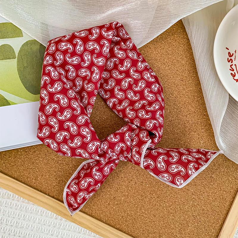 58 cotton and linen square scarf headscarf autumn versatile small floral women's thin small fresh decorative silk scarf