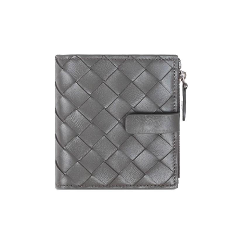 Handwoven Genuine Leather Wallet Men Women - Bi-Fold Coin Pouch Card Holder In Sheepskin Fashionable Business Style