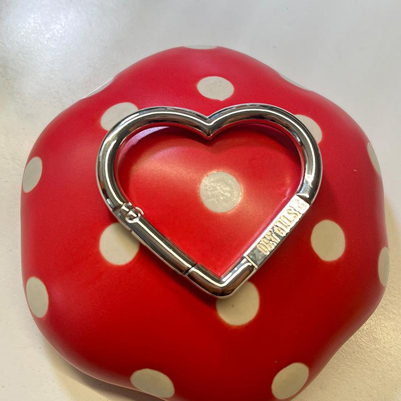 Kärlekshjärta Bokstav Karbinhake Nyckelring Bärbar DIY Öppen Metallspänne Kopplingskrokar Tillbehör