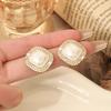 Xiaoxiangfeng French Retro Diamond-encrusted Stud Earrings S925 Silver Needle Style Earrings