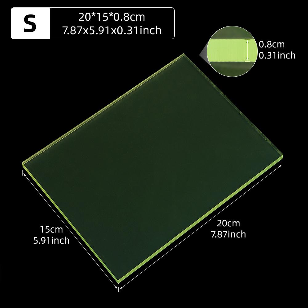 

1pc Polyurethane Leather Punching Mat, Soft Stamping Protection Pad, Translucent Green Board for Quiet DIY Leathercraft Project
