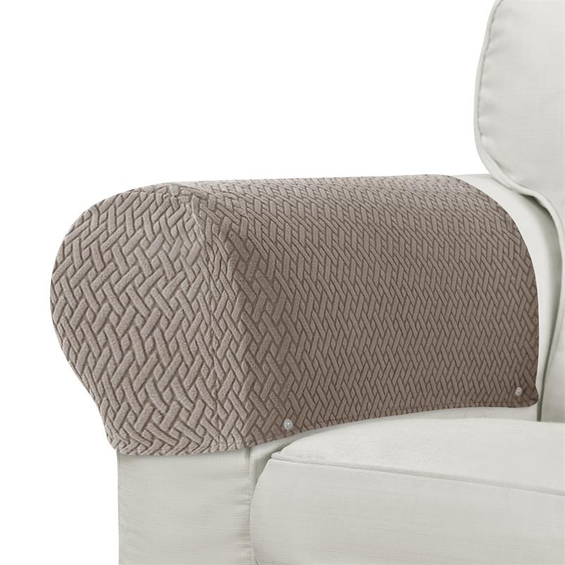 2 Stück/Set Staubdichte Sofasesselbezüge Waschbare Abnehmbare Armlehnenbezüge für Stühle Elastische Haus-Sofa-Armschutzbezüge