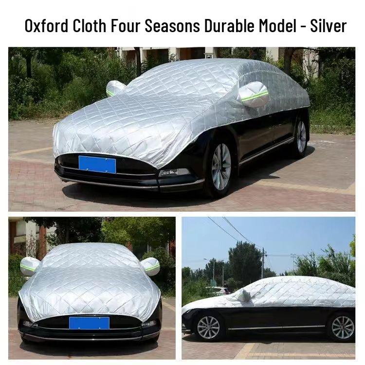 Universal All-Season Car Half Cover: Heat Insulating, Anti-Freeze, Rainproof, Thickened Protection MPV/Business Car Use