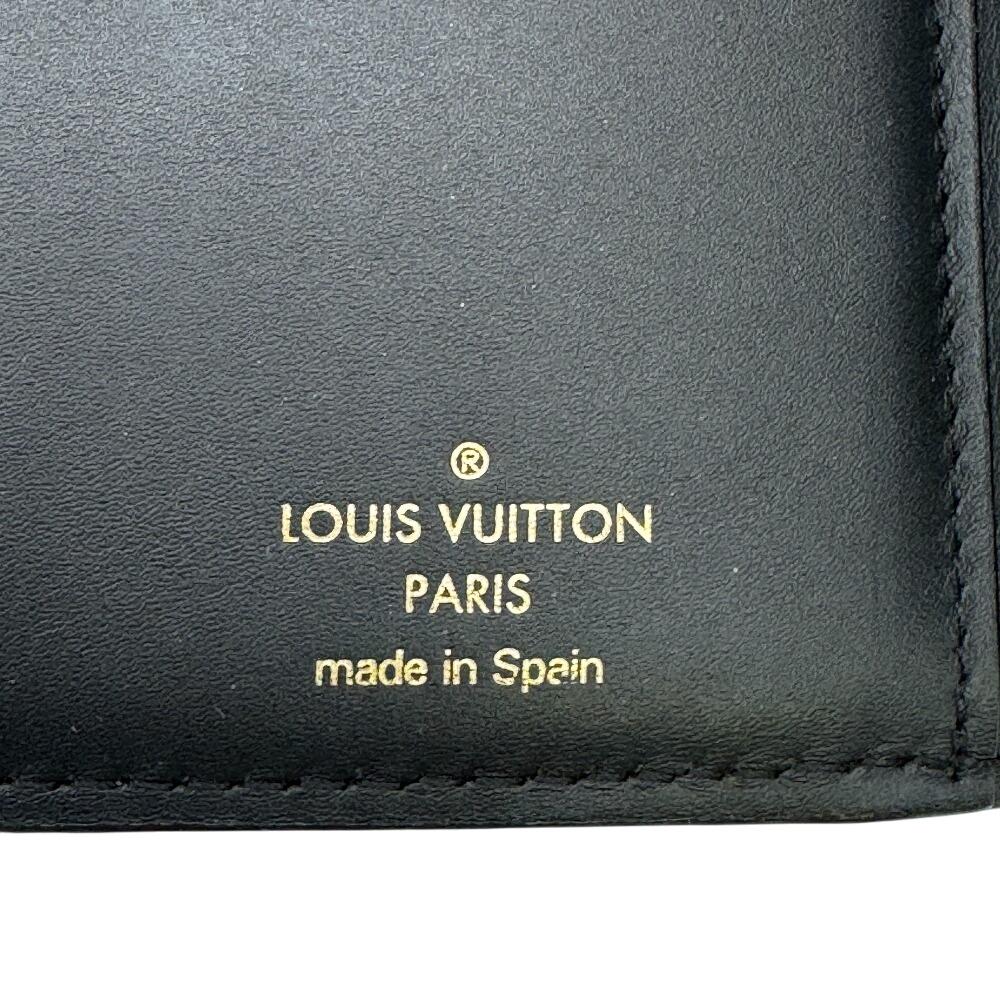 LOUIS VUITTON M68725 flap Monogram reverse leather Portefeuille Daufine Compact Tri-fold wallet Brown leather Women Used