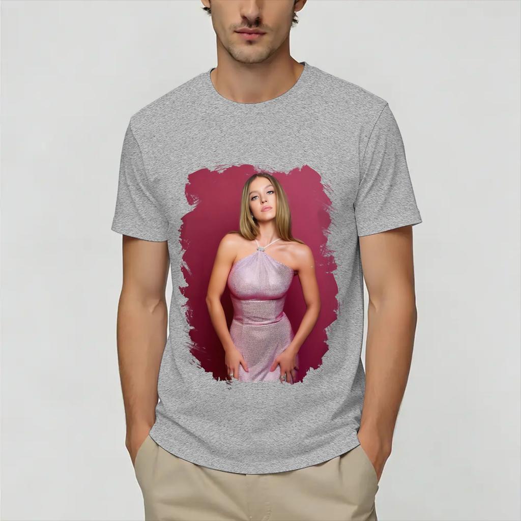Sydney Sweeneys Cotton Tshirt For Adult Summer Streetwear T Shirts Oneck Trending Tee Shirt Big Size Custom Logo Tops