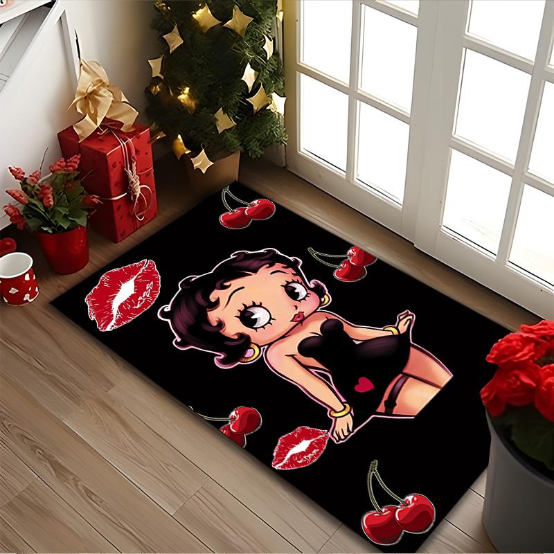 Betty Boop Rug Ideal for Reading Room, Multi-purpose Office Chair Sofa Carpet, Anti-slip Printed Home Area Rug