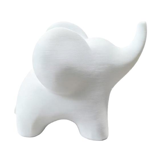 

Mini Elephant Figurine, Minimalist 3D Printed Elephant Statue, Good Luck Elephant Collectible Ornament for Modern Home, Office Decor білий