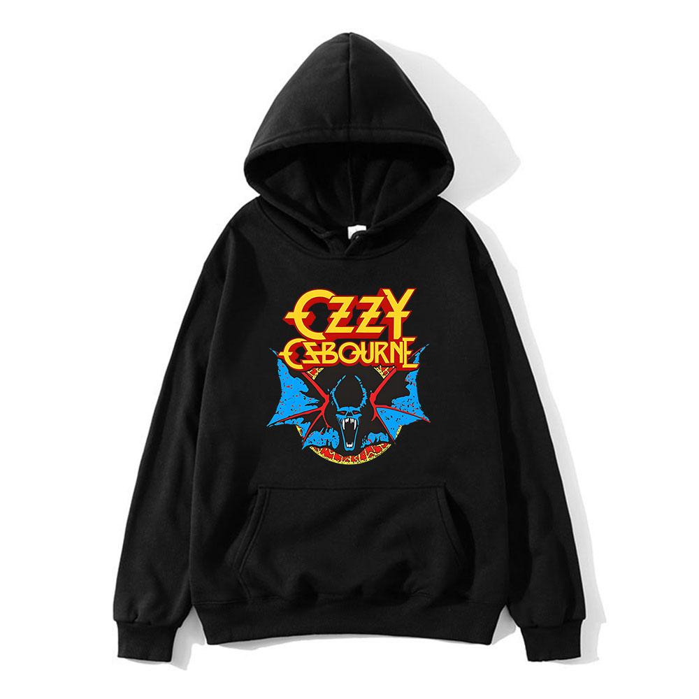 Ozzy Osbourne Hoodies Langärmliges Weiches Vintage/Retro Sweatshirt Cartoon-Druck Damen/Herren Kleidung Moletom Hombre