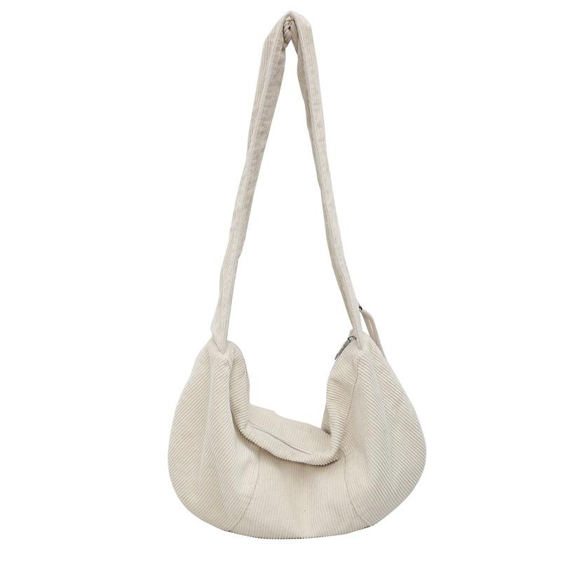 Leichte Cordtasche, einfarbig, Umhängetasche für Damen, Reise-Umhängetasche