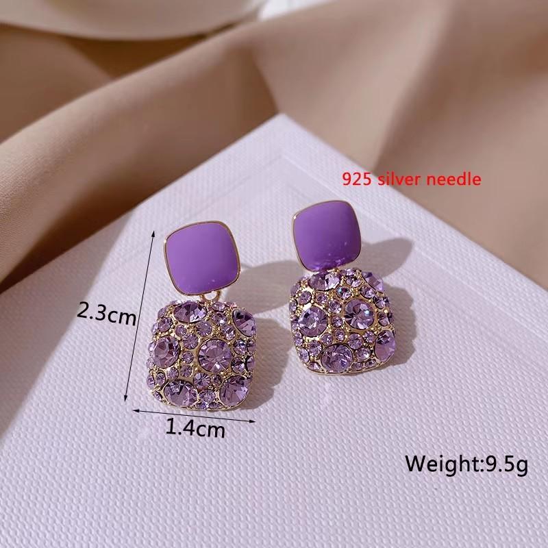 Purple Women Dangle Earrings Small Round Unusual Earrings Flower Butterfly Hanging earrings pendientes