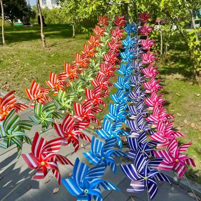 Six-Leaf Striped Rotating Windmill for Outdoor Wedding Celebration
