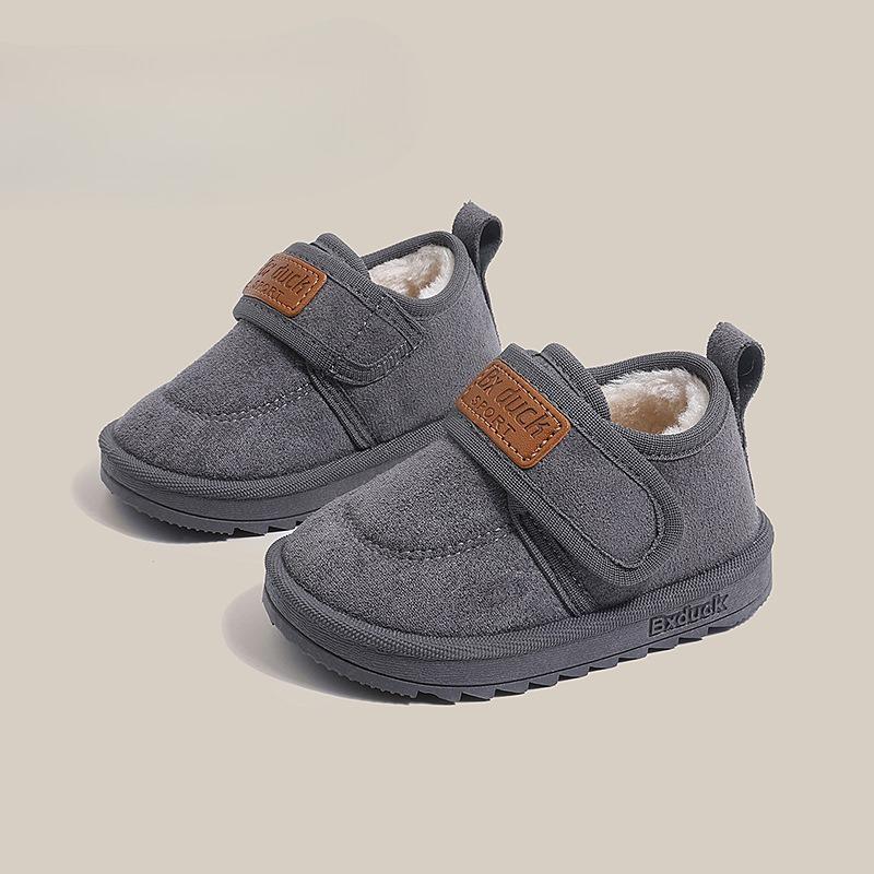 

New Style Boys Fleece Cotton Shoes, Girls Baby Soft-soled Casual Shoes, Children s Cotton Shoes 22 сірий колір