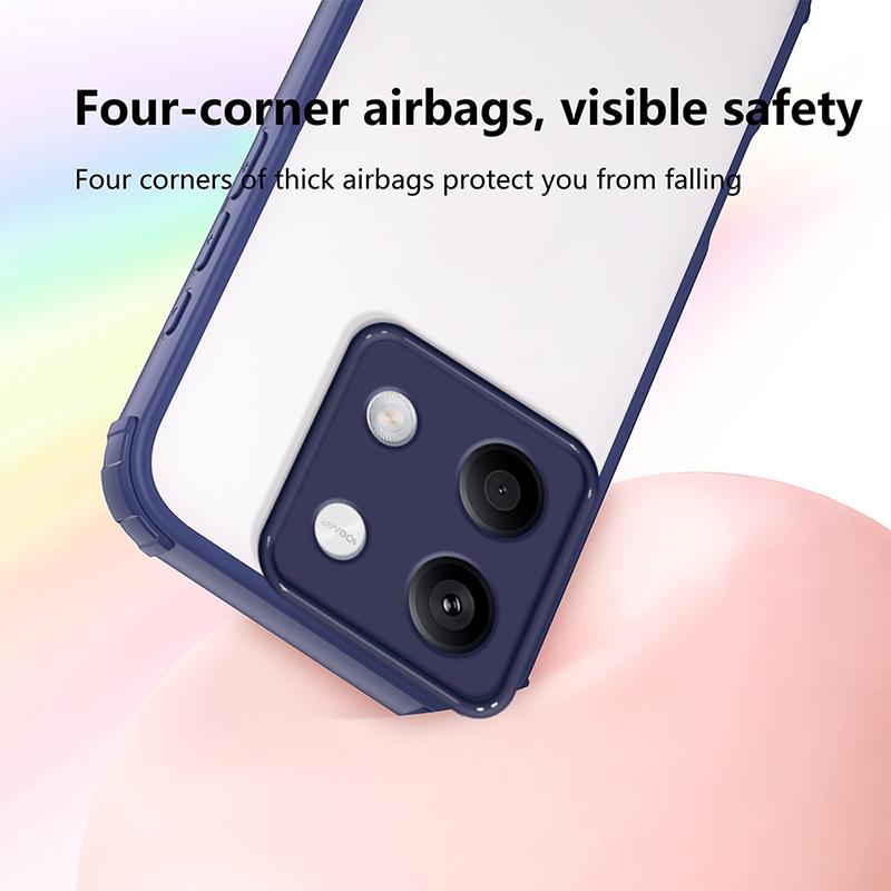 For Redmi Note 13 Armor Shockproof Defender Transparent Phone Case For Redmi Note 13 Pro Plus Clear Hard PC+TPU Back Cover Cases