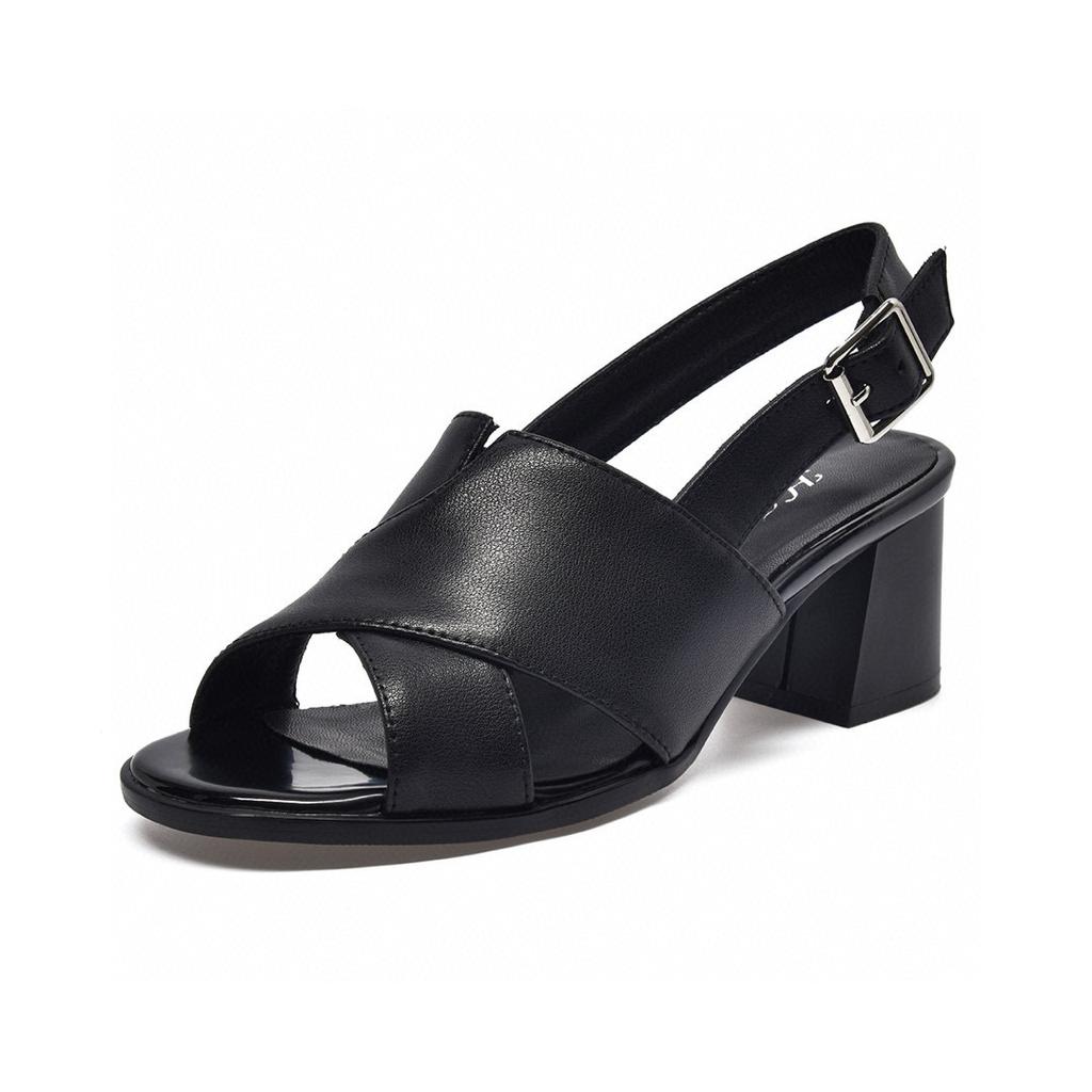 Fish mouth sandals women's summer new thick heel cross sandals two high open-toed women's fashion shoes