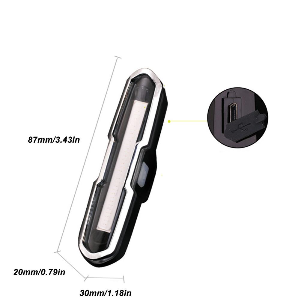 Światło tylne roweru LED ładowane przez USB, ostrzegawcze, zwiększające bezpieczeństwo, tylne światło rowerowe z paskiem mocującym do jazdy nocnej