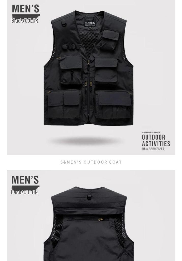 Individuelle reflektierende Arbeitsweste mit mehreren Taschen für Damen und Herren, geeignet für alle Jahreszeiten und ideal für Gruppenkäufe & Fotografie.
