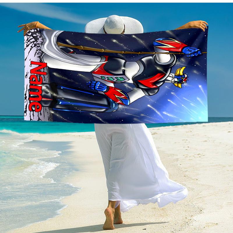 Personalized Customized Proof Beach Towel with UFO Robo Grendizer Pattern - Soft, Absorbent,quick-drying,perfect Swimming,camping&bathing