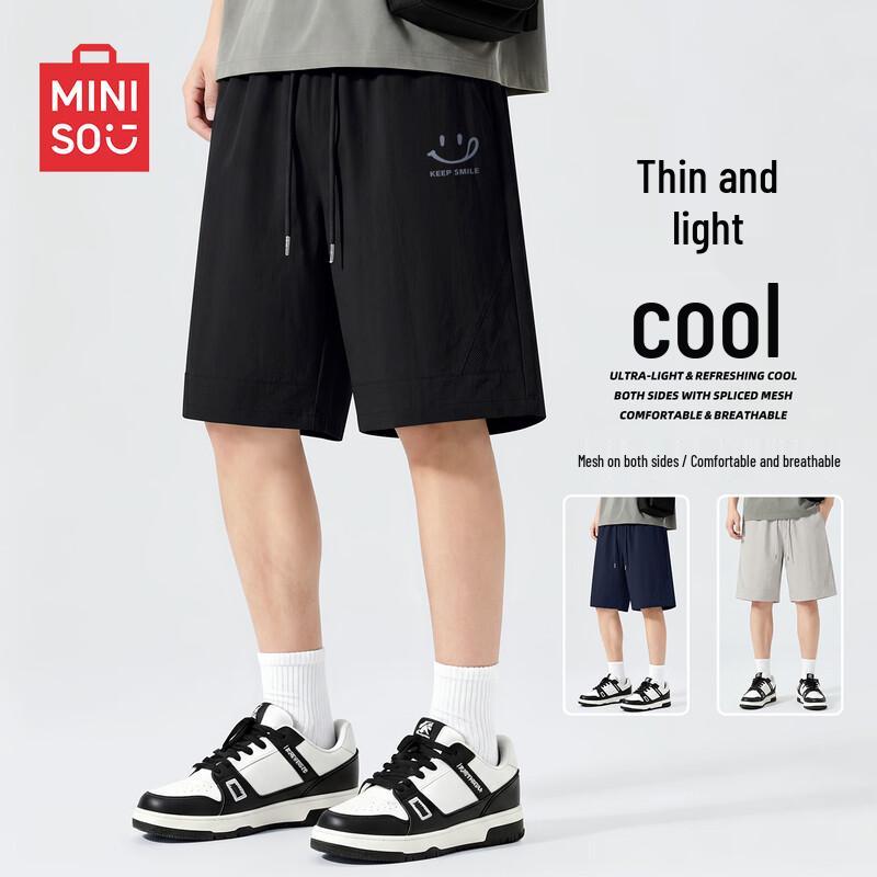 MINISO Men s Summer Outdoor Cargo Shorts 3XL чёрный