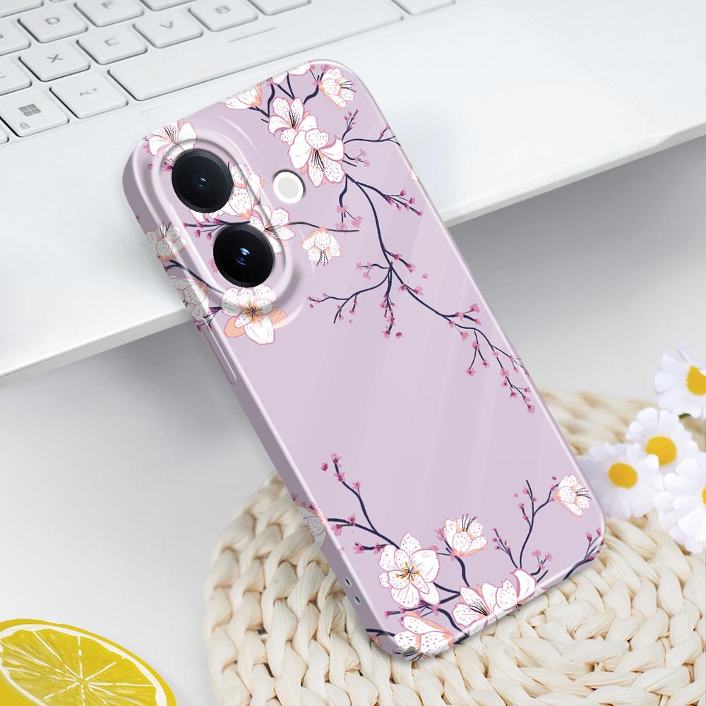 Fallen Plum Blossoms Phone Case For VIVO V60 V50 V40 Lite V27 V25 V23 V23E V20 Pro 4G 5G Film Hard Cover