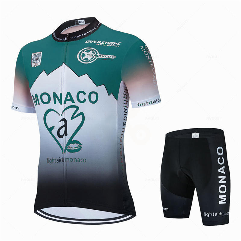 2025 Monaco Cycling Team Nueva Ropa de Ciclismo Ropa Deportiva para Bicicleta Ropa Ciclismo Hombre Verano BIcicleta Camisetas Maillot Culotte Ropa
