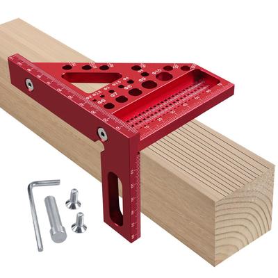 Multi-Functional Aluminum Right Angle Triangle Ruler with Hidden Pin for Woodworking
