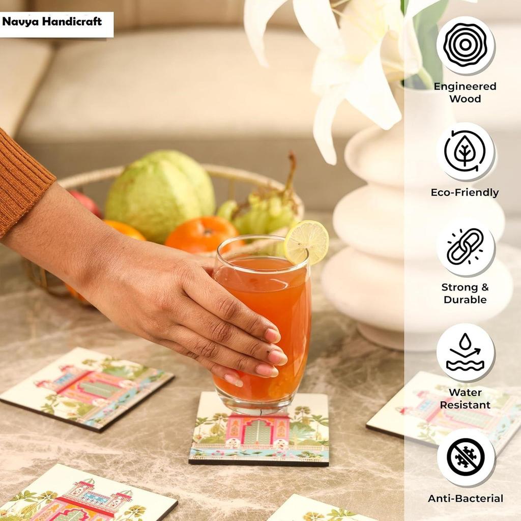 Leather Coasters - Tea Coaster - Dining Table Decor Accessories - Coster Set For Dining Table For Hot Pots