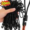 Corde Élastique Bungee 10/15/25cm Réglable Haute Élasticité Caoutchouc Sangles à Bagages Pour Camping Voitures Tente Cordes Fixes Avec Crochet